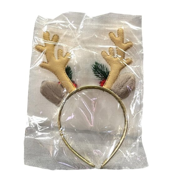 Festive Reindeer Antler Headband – NEW – Holiday Christmas Costume Accessory - Picture 2 of 8